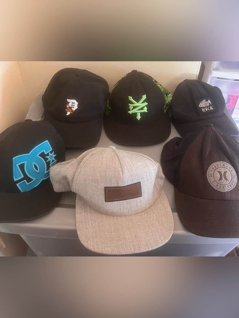 6 y2k skate adjustable hat bundle b2 dc zoo york palace rvca hurley